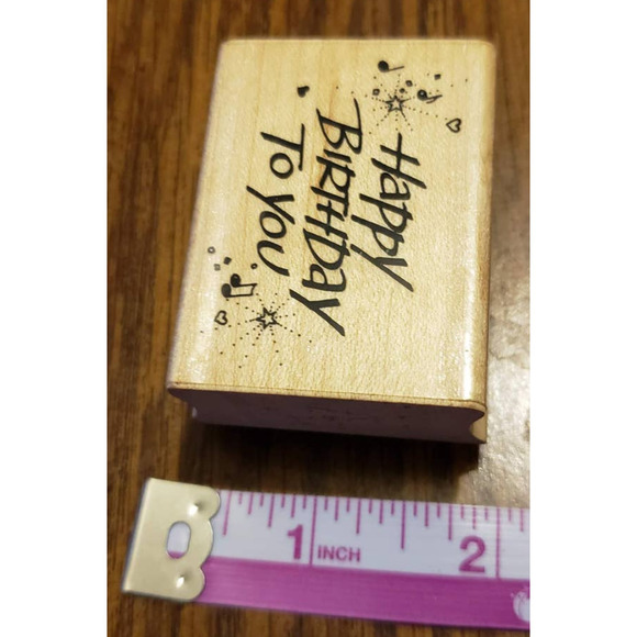 Hero Arts Happy Birthday To You Script Wood Mounted Rubber Stamp D658 - Picture 3 of 8